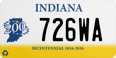 IN license plate 726WA