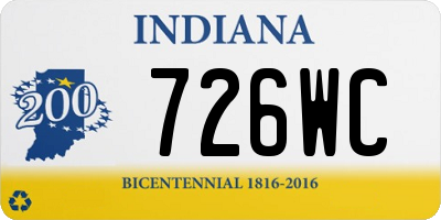 IN license plate 726WC