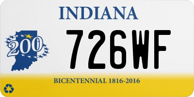 IN license plate 726WF