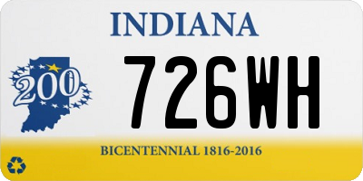 IN license plate 726WH
