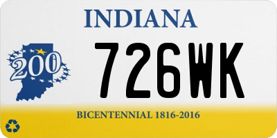 IN license plate 726WK