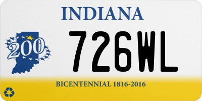 IN license plate 726WL