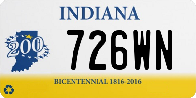 IN license plate 726WN