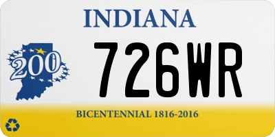 IN license plate 726WR