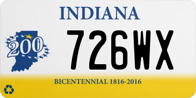 IN license plate 726WX