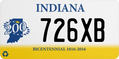 IN license plate 726XB