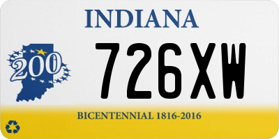 IN license plate 726XW