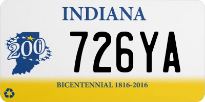 IN license plate 726YA