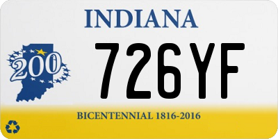 IN license plate 726YF