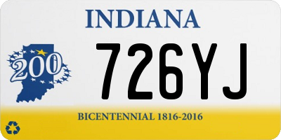 IN license plate 726YJ