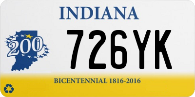 IN license plate 726YK