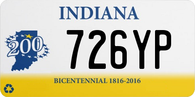 IN license plate 726YP