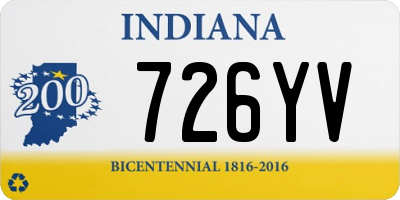 IN license plate 726YV