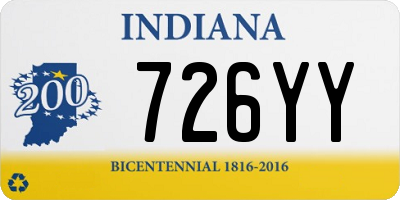 IN license plate 726YY