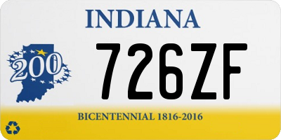 IN license plate 726ZF