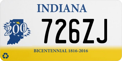 IN license plate 726ZJ