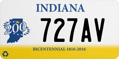 IN license plate 727AV