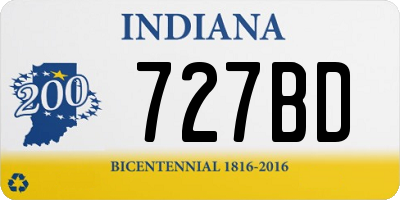 IN license plate 727BD