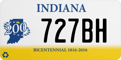 IN license plate 727BH