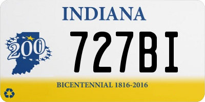 IN license plate 727BI