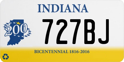 IN license plate 727BJ