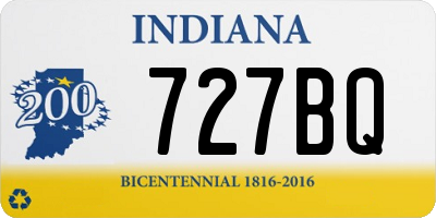 IN license plate 727BQ