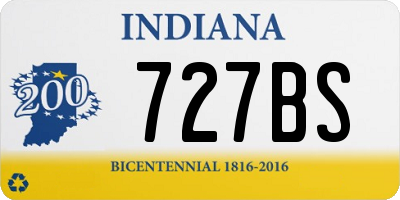 IN license plate 727BS