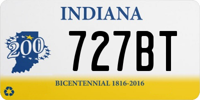 IN license plate 727BT