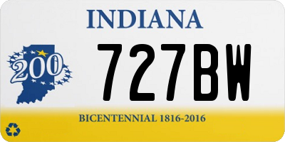 IN license plate 727BW