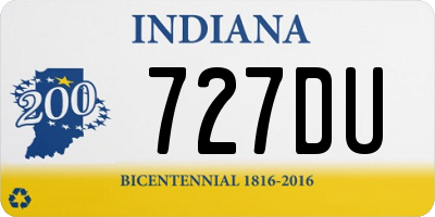 IN license plate 727DU