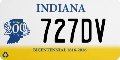 IN license plate 727DV