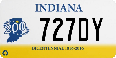 IN license plate 727DY