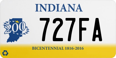 IN license plate 727FA