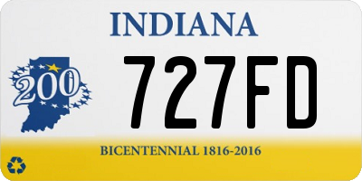 IN license plate 727FD