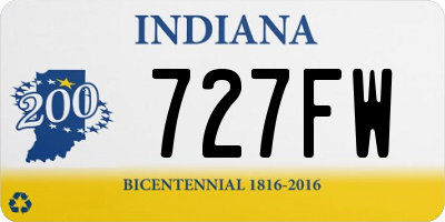 IN license plate 727FW