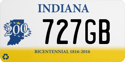 IN license plate 727GB