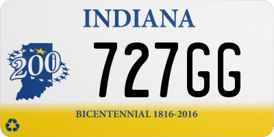 IN license plate 727GG