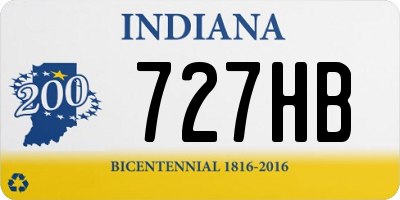 IN license plate 727HB