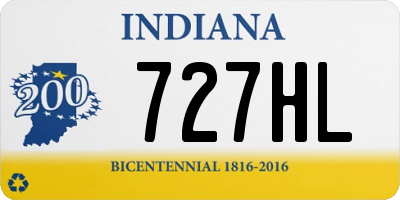 IN license plate 727HL