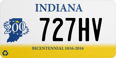 IN license plate 727HV