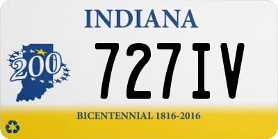 IN license plate 727IV