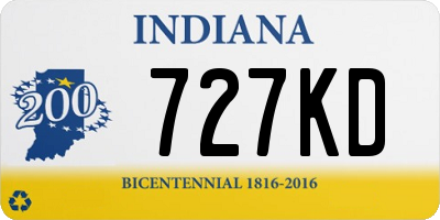 IN license plate 727KD