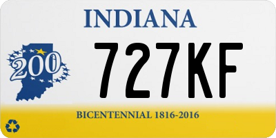 IN license plate 727KF