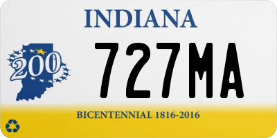 IN license plate 727MA