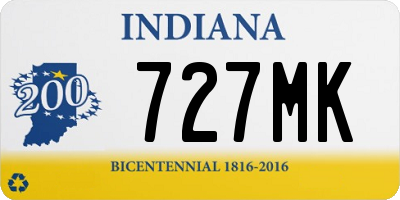 IN license plate 727MK