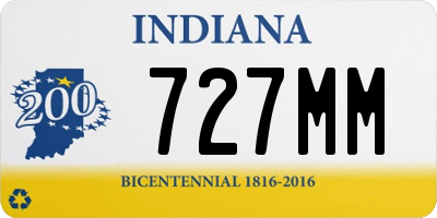 IN license plate 727MM