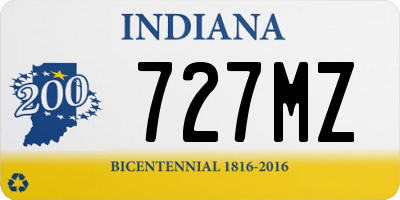 IN license plate 727MZ