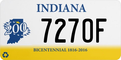 IN license plate 727OF