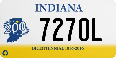 IN license plate 727OL