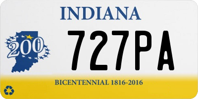 IN license plate 727PA